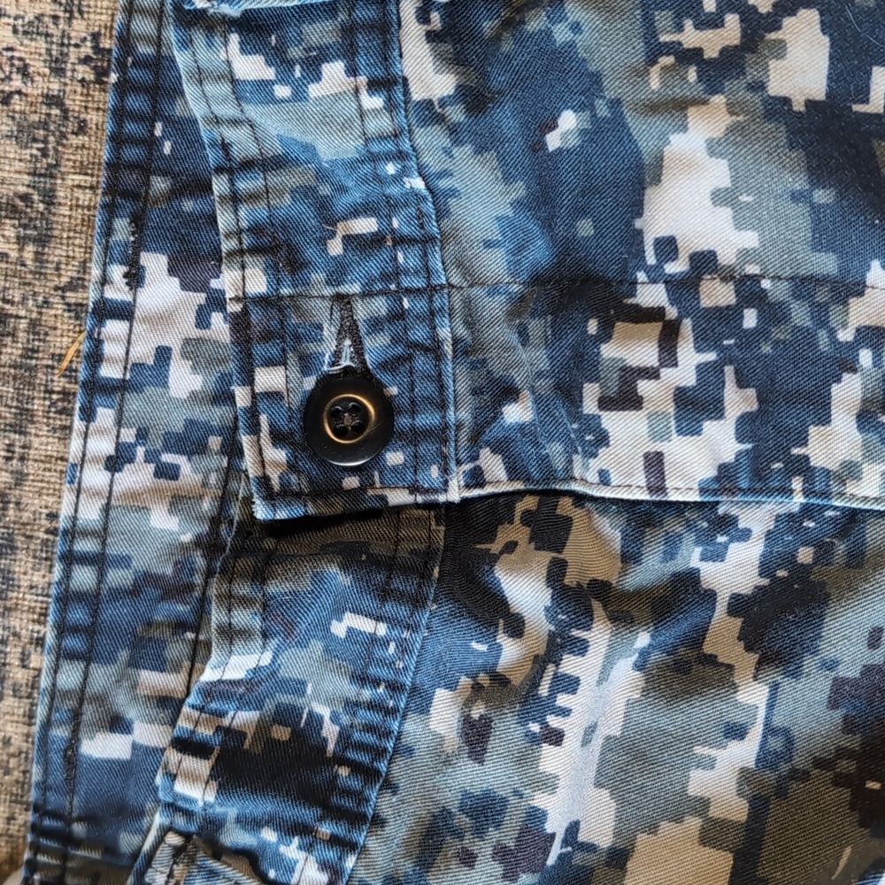 Vintage US Navy Military Men's Blue Camo Cargo Pants - Picture 4 of 5